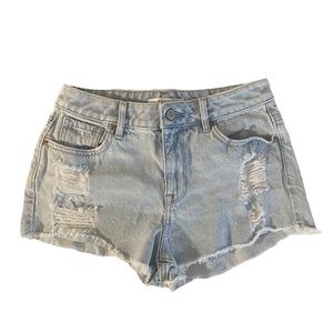 PacSun Denim Shorts Distressed High Rise Festival Size 25 EUC